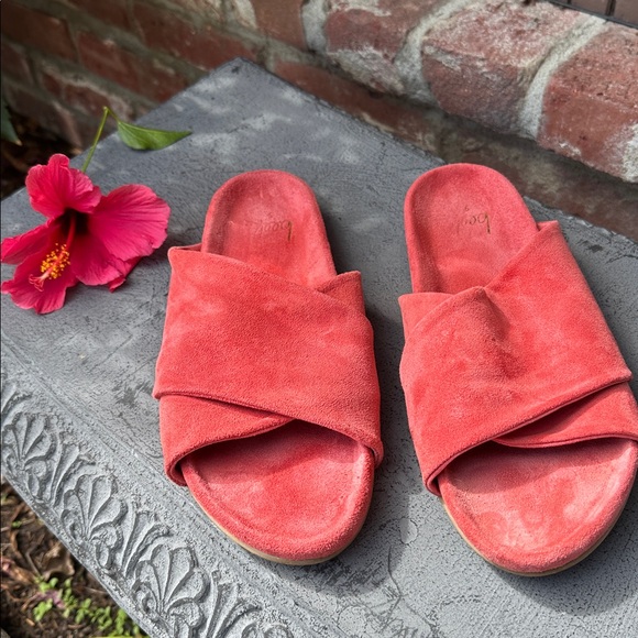 Beek Coral Suede Slide Sandals - Picture 1 of 5